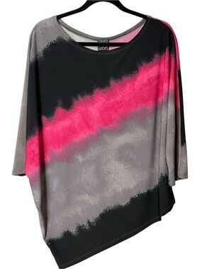 Ciara Sun Woo Abstract Dolman Top Blouse Artsy L Asymmetrical Dopamine Eclectic